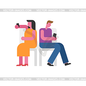 Quarrel man and woman. Scandal of lovers. Couple - vector image