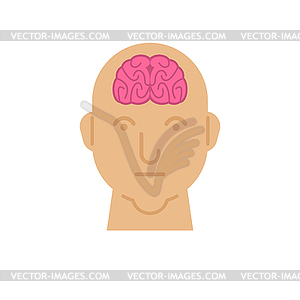 Braiin в голове Анатомия человека. Внутренние органы. - рисунок в векторе