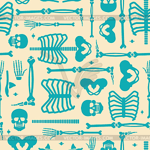 Skeleton anatomy human pattern seamless. Skeletal - vector clipart