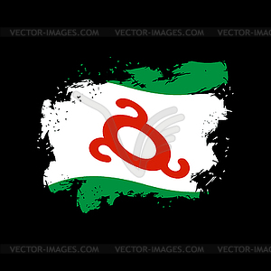 Ingushetia Flag grunge style. Brush and drops. - stock vector clipart