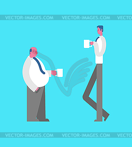 Office workers drink coffee. Lunch break. Clerks ar - vector clipart