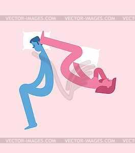 Lovers sleep. man and woman are sleeping. - vector clipart