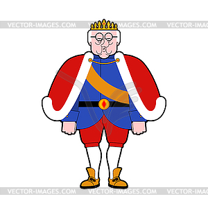 King old . Royal persona. Mantle and crown. - vector image