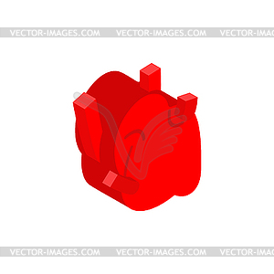 Heart anatomy isometric . Internal organ 3D. anatom - vector clipart / vector image