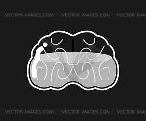 Transparent glass brain and gray substance - vector clipart