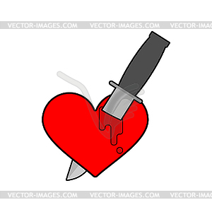 Нож в сердце. Убить символ любви - иллюстрация в векторном формате