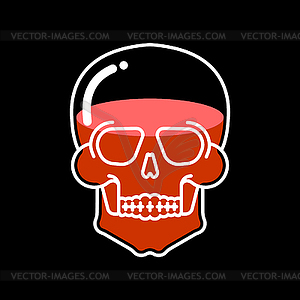 Transparent glass skull and Blood. Skeleton head - vector clipart