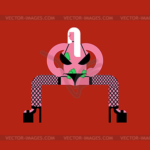 Stripper . Striptease dancer woman - vector clipart