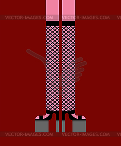Feet stripper isolated. Dancer striptease legs. Vector - vector clipart