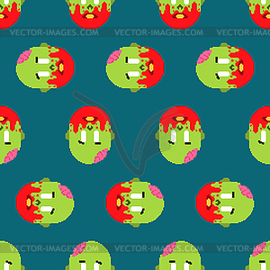 Zombie pixel art pattern seamless. zombies head - vector clipart / vector image