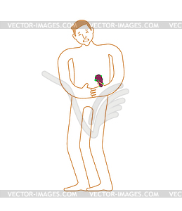 Sick Spleen Anatomy of human disease. Diseased - vector clip art