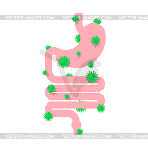 Больной желудочно-кишечный тракт. Болезни внутреннего - изображение векторного клипарта