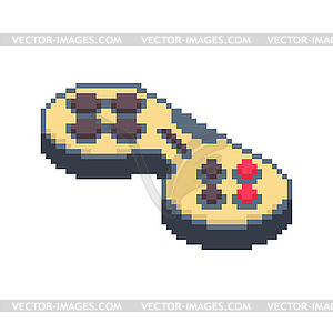 Joystick pixel art. Gamepad 8bit. Video game Old - vector image