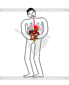 Sick internal organ Anatomy of human disease. - vector clip art