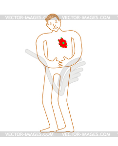 Sick heart Anatomy of human disease. Diseased - vector clipart