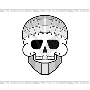 Iron skull. Metal jaw. Steel skeleton head - royalty-free vector clipart