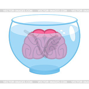Мозг в аквариуме. Мозги в воде - стоковый клипарт