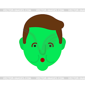 Nausea. Green face. Metaphor of problems and reduce - vector image