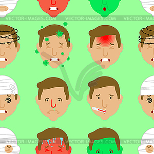 Headache pattern seamless. Head Pain background. - royalty-free vector clipart