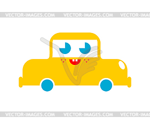 Cute car . funny auto cartoon style. kids character - vector clipart