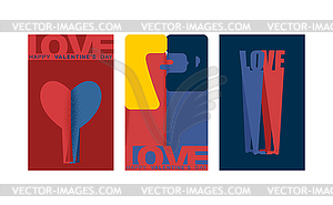 Valentine card set. Valentines Day greeting card. - royalty-free vector clipart