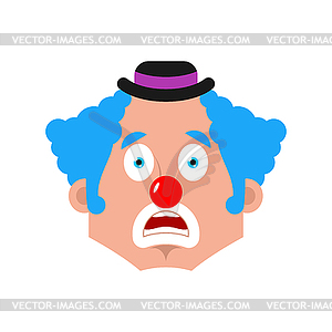 Clown Surprised emotion face avatar. funnyman - vector clipart / vector image