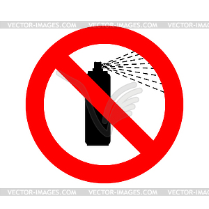 Stop Spray paint bottle. Ban paint can. Red - vector clipart