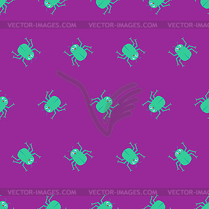 Beetle pattern seamless. bug Insect background. - vector clip art