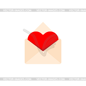 Love mail. Heart in an envelope. Message Valentine` - vector image