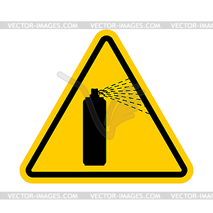 Attention Spray paint bottle. Caution paint can. - vector clip art