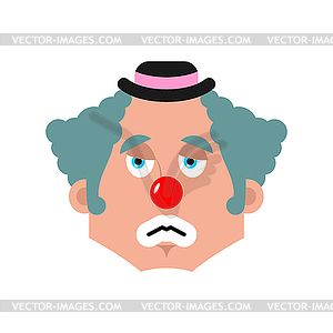 Clown sad emotion avatar. funnyman sorrowful - vector clipart / vector image