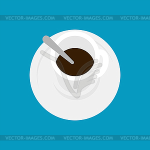 Coffee mug Top view  - vector image