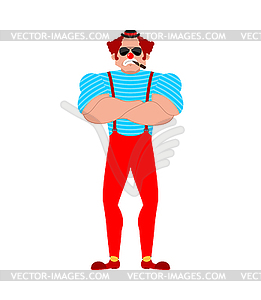 Strong Clown. Serious funnyman. Powerful - vector clipart / vector image