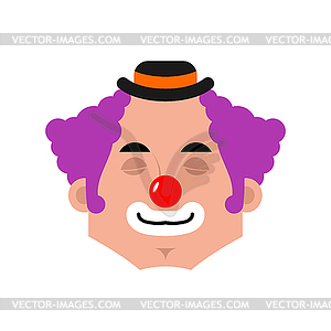 Clown sleep emotion avatar. funnyman sleeping emoji - vector clip art