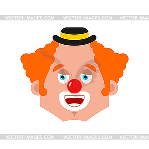 Clown happy emotion avatar. funnyman merry emoji. - vector clip art