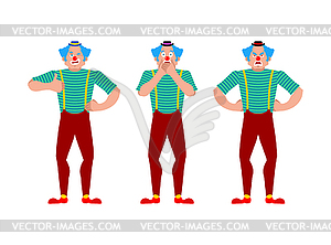 Clown set. funnyman bewildered and angry. - vector clipart / vector image