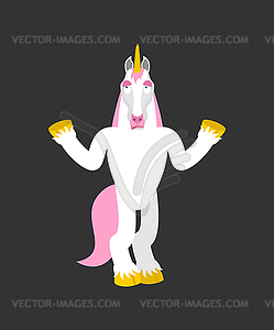 Unicorn confused oops. Magic horse perplexed - royalty-free vector image