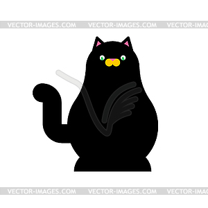 Black cat toy . Pet - vector image