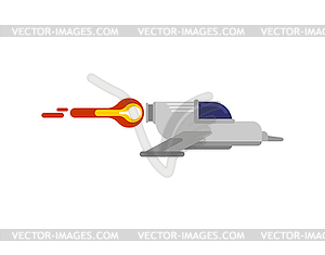 Spaceship shuttle cartoon style. Spacecraft illu - vector clipart