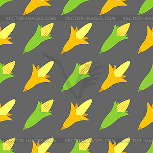 Banana and corn pattern seamless. Fruit - vector clipart