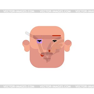 Boxer face after fight. Broken nose and bruise - vector image