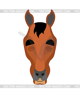 Horse sleeping emoji. Steed asleep emotions. hoss - vector clipart