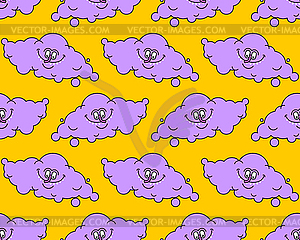 Cloud Funny pattern seamless. Cheerful clouds - vector image