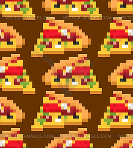 Pizza box pixel art fast food 8 bit old Royalty Free Vector