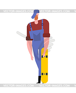 Hipster and skateboard. trendy guy with beard. - vector clip art