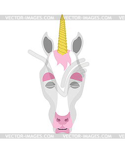 Unicorn sleeping emoji. Magic horse asleep emotions - vector image