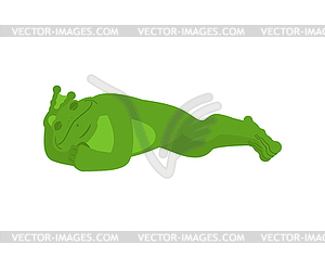 Frog sleeping. Toad asleep emotions. Anuran dormant - vector image