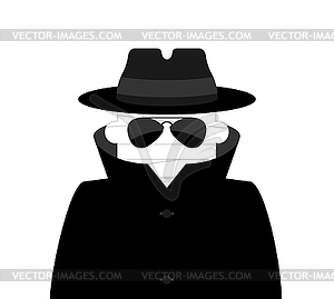 Invisible Man . Invisible in cloak and hat - vector image