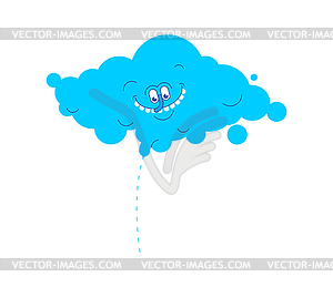 Cloud rain pissing. Mischievous clouds - vector image