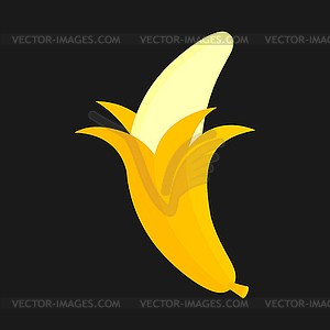 Banana open. Fruit . Ripe fetus - vector clipart